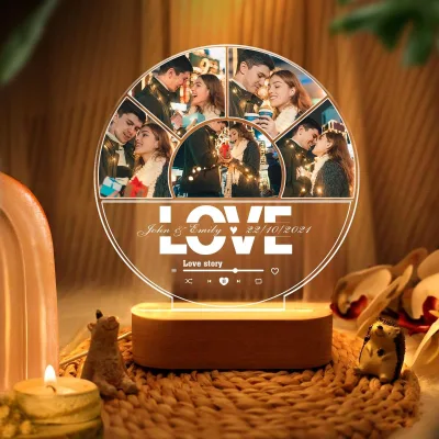 Round Shaped Customized Couple's LED Stand