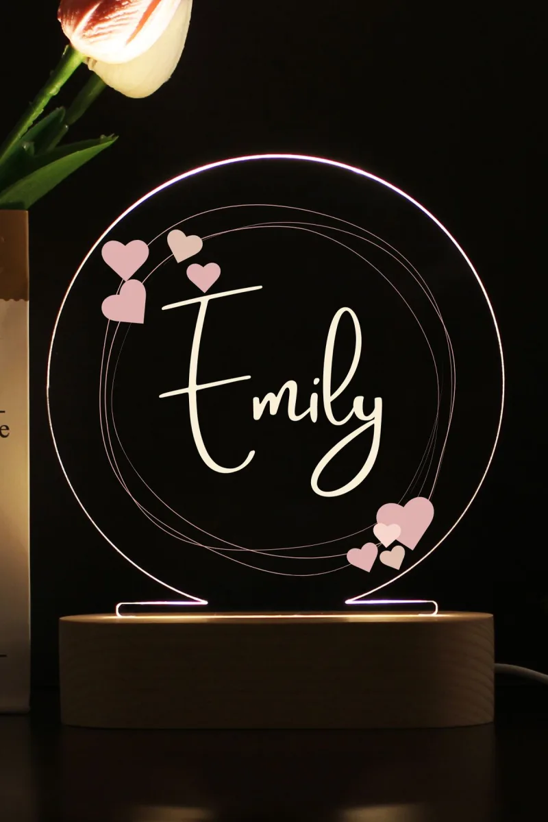 Name Personalized Round LED Stand