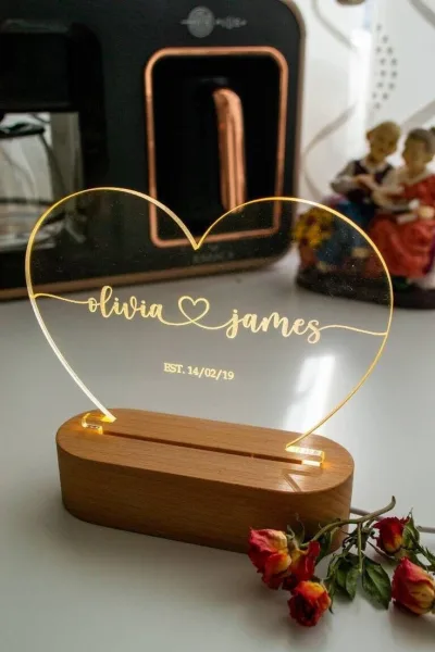 Love Shaped Anniversary LED Stand