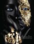 African Woman Black Gold HD Wall Art