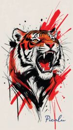 Roar of Majesty – Bold Abstract Tiger Wall Art