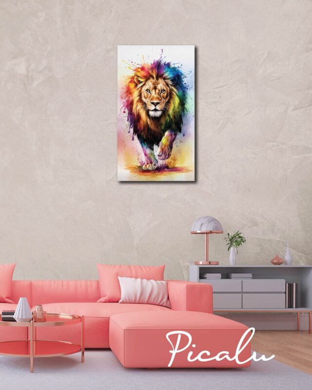 Radiant Power – Abstract Lion Wall Art for Modern Hom