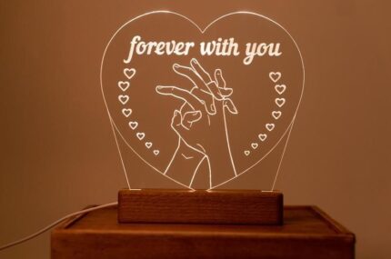 Forever with you Love shaped LED Stand