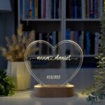 Heart Shaped Couple's Names LED Stand