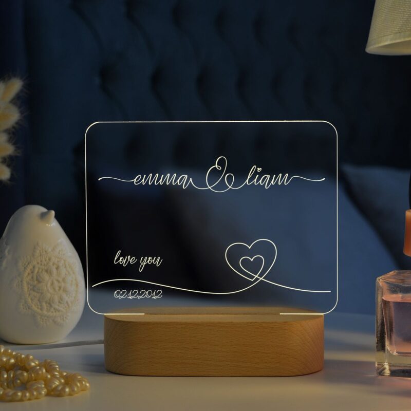 Customized Couple's Names LED Stand