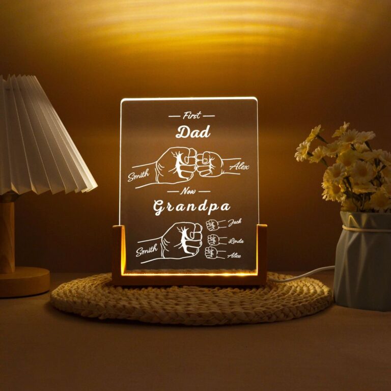 First Dad New Grandpa LED Gift