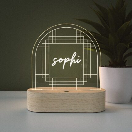 Name Personalized Geometric LED Stand