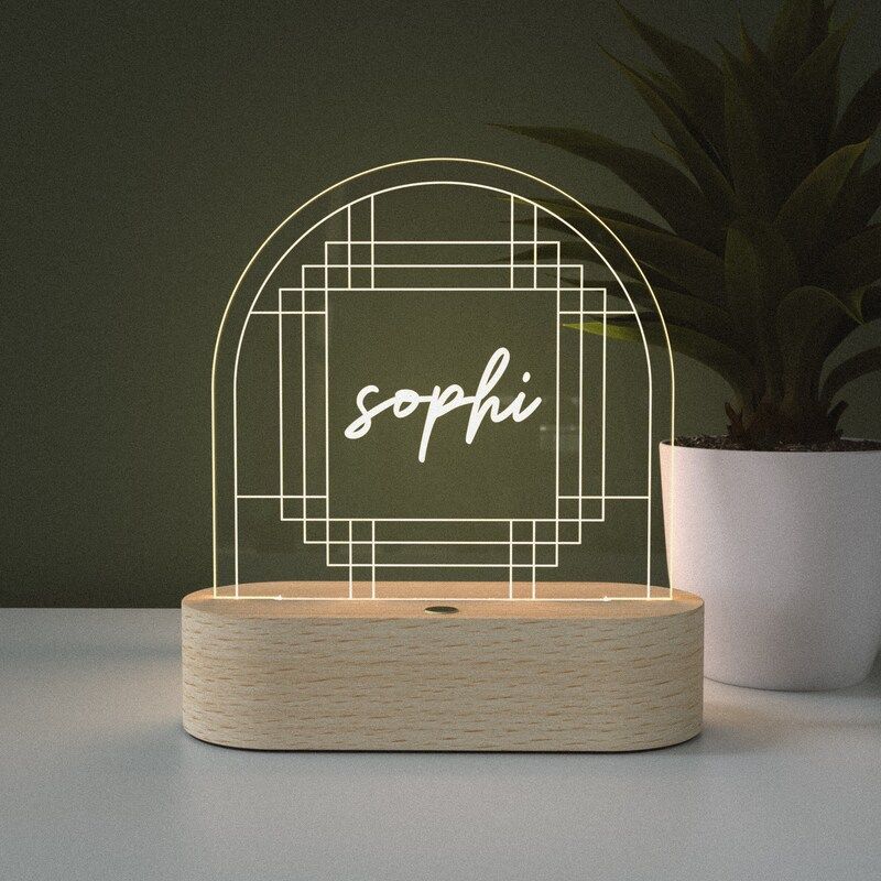 Name Personalized Geometric LED Stand